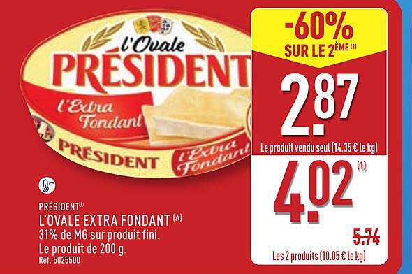 Président L’ovale Extra Fondant
