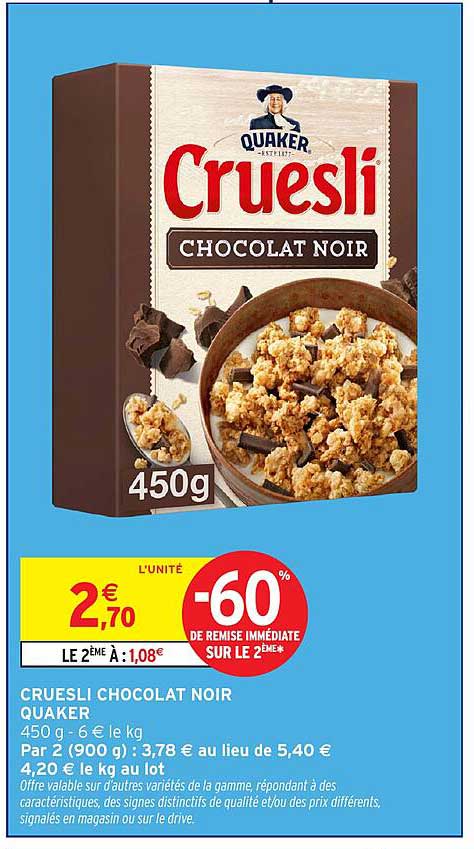 Quaker Cruesli CHOCOLAT NOIR