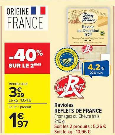 Ravioles REFLETS DE FRANCE