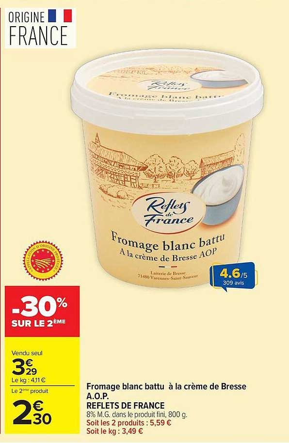 Reflets de France Fromage blanc battu