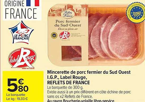 Reflets de France Mincearette de porc fermier du Sud Ouest