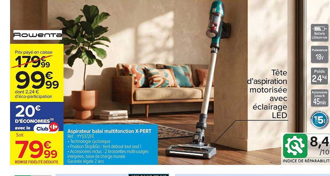 Rowenta Aspirateur balai multifonction X-PERT