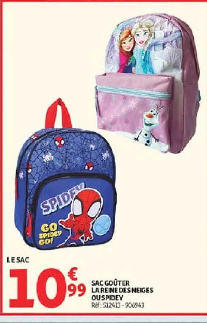 SAC GOÛTER LA REINE DES NEIGES OU SPIDEY