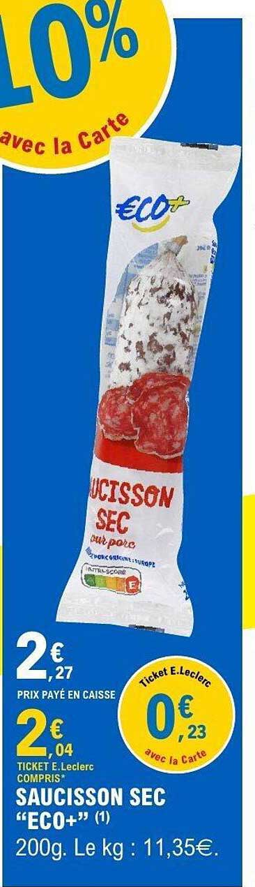 SAUCISSON SEC ECO+