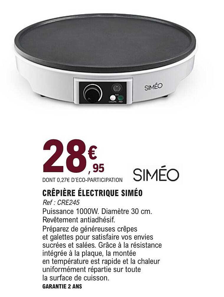 SIMÉO CRÊPIÈRE ÉLECTRIQUE