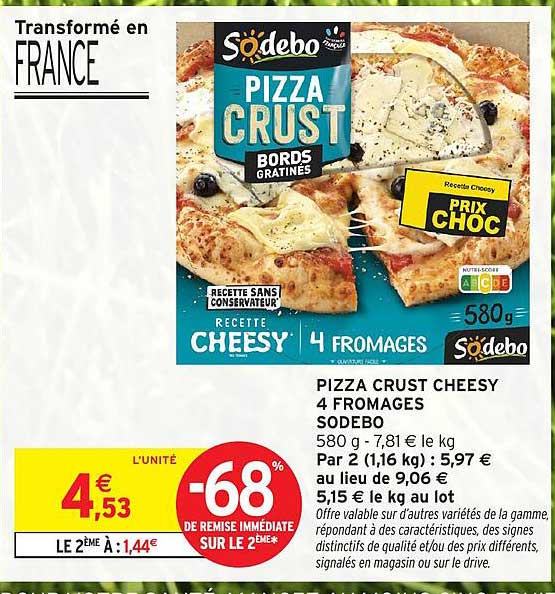 Sodebo Pizza Crust Cheesy 4 Fromages