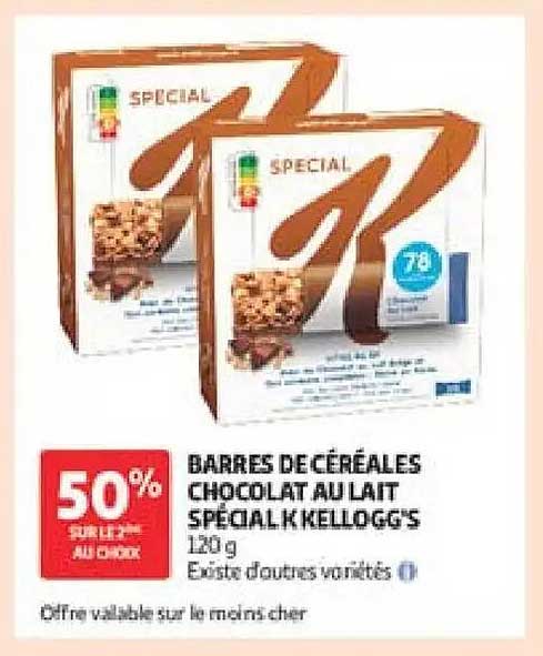 Special K Kelloggs Barres de céréales chocolat au lait