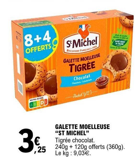 St Michel Galette moelleuse Tigrée chocolates