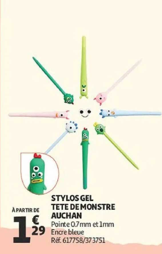 STYLOS GEL TETE DEMONSTRE AUCHAN