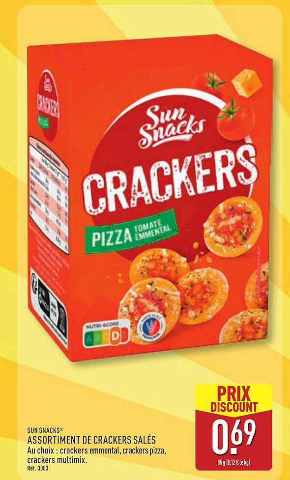 Sun Snacks Crackers Pizza Tomato Emmental