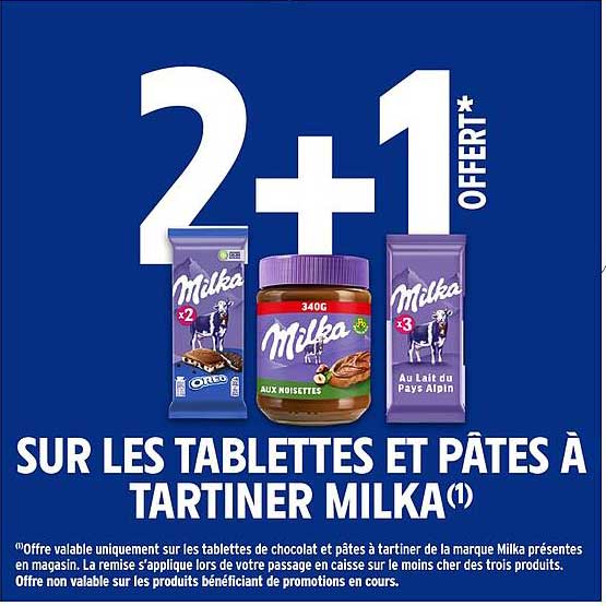 SUR LES TABLETTES ET PÂTES À TARTINER MILKA