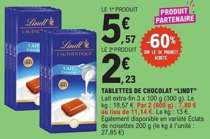 Tablettes de chocolat "Lindt