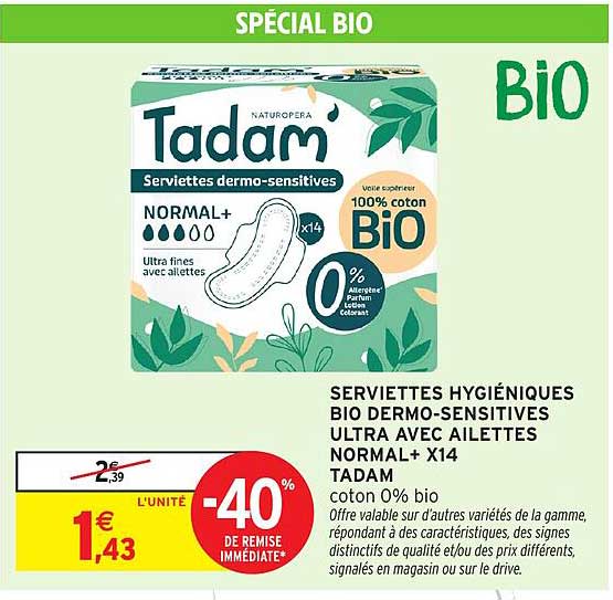 Tadam Serviettes dermo-sensitives
