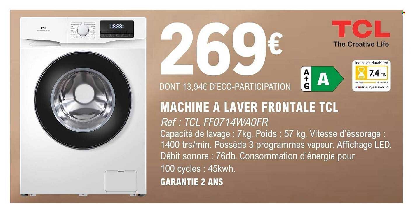 TCL MACHINE A LAVER FRONTALE