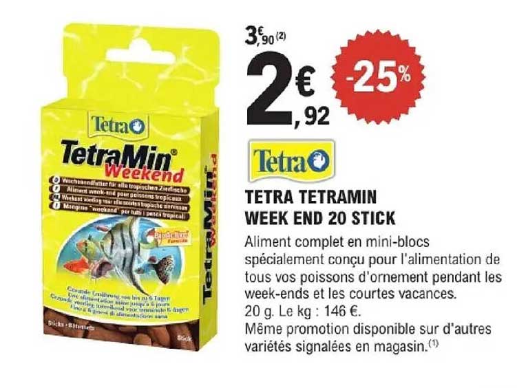 Tetra Tetramin Week End 20 Stick