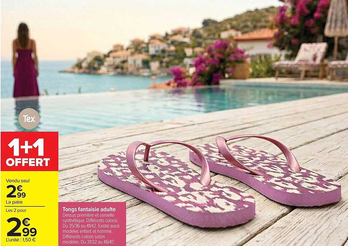 Tex Tongs fantaisie adulte