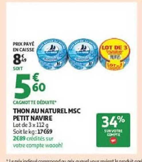 THON AU NATUREL MSC PETIT NAVIRE