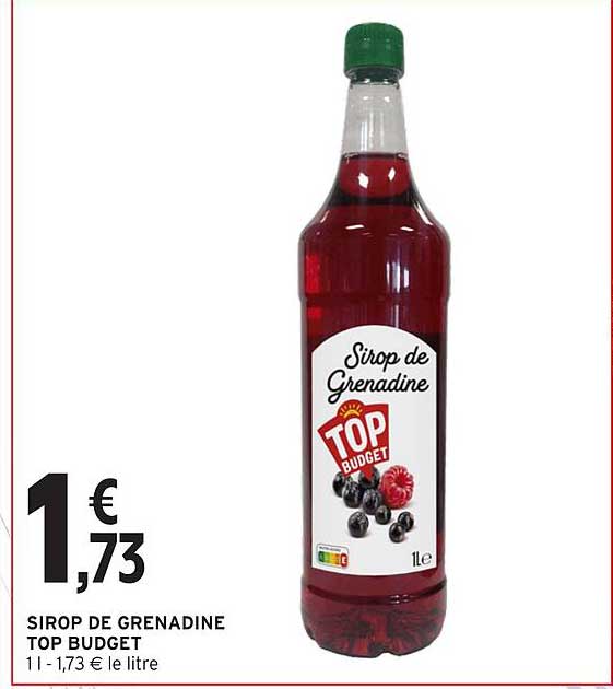 TOP BUDGET Sirop de Grenadine