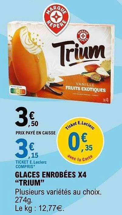 TRIUM GLACES ENROBÉES X4