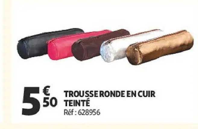 TROUSSE RONDE EN CUIR TEINTÉ