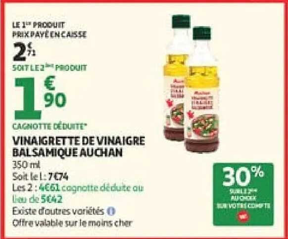 VINAGRETTE DE VINAIGRE BALSAMIQUE AUCHAN