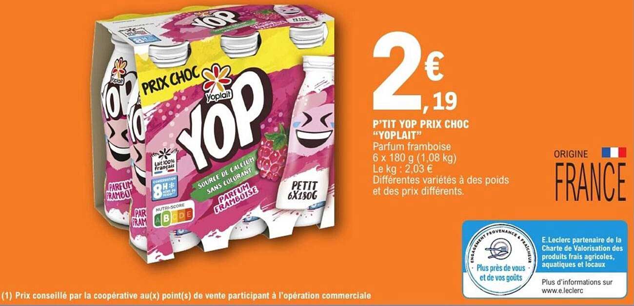 Yop P'tit Yop Prix Choc