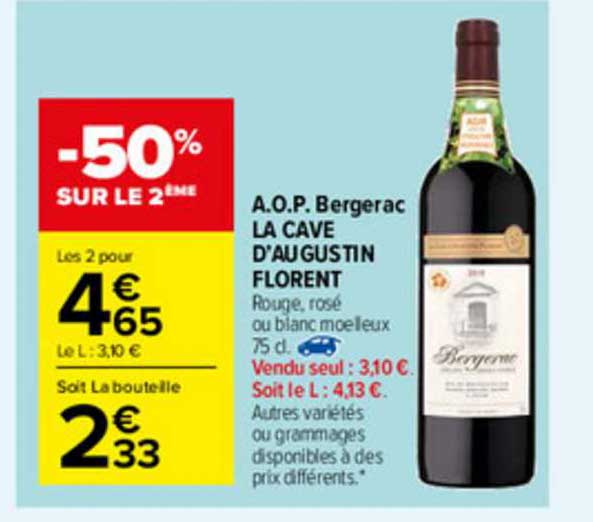 a.o.p. bergerac la cave d'augustin florent