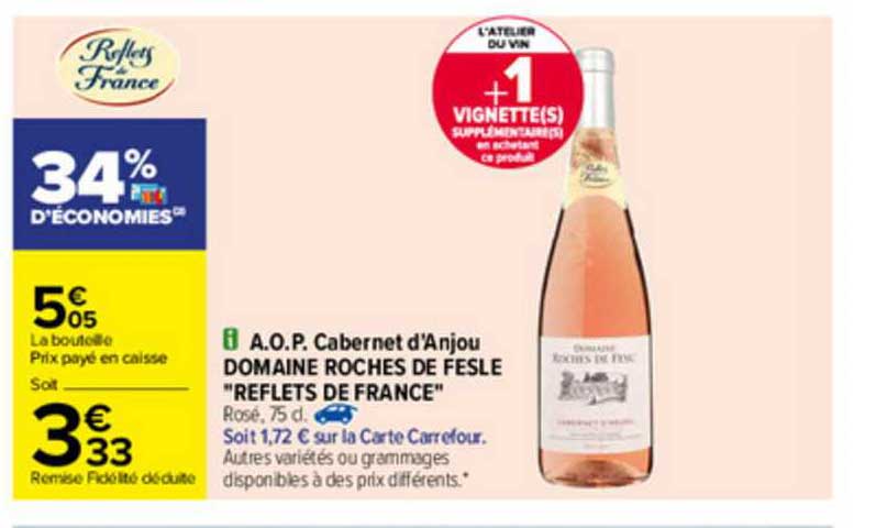 a.o.p. cabernet d'anjou domaine roches de fesle "reflets de france"