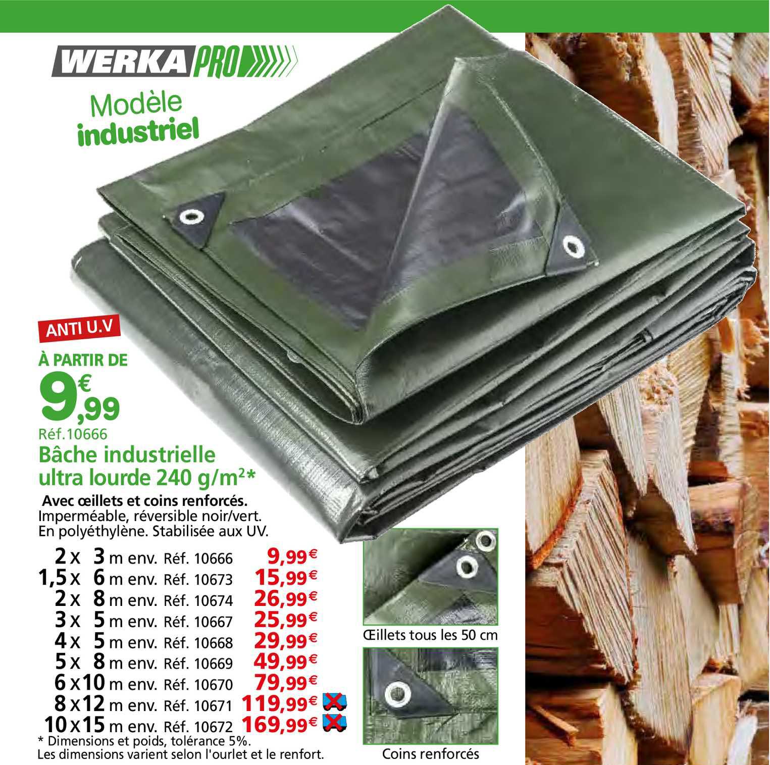 bâche industrielle ultra lourde 240 g-m² werka pro