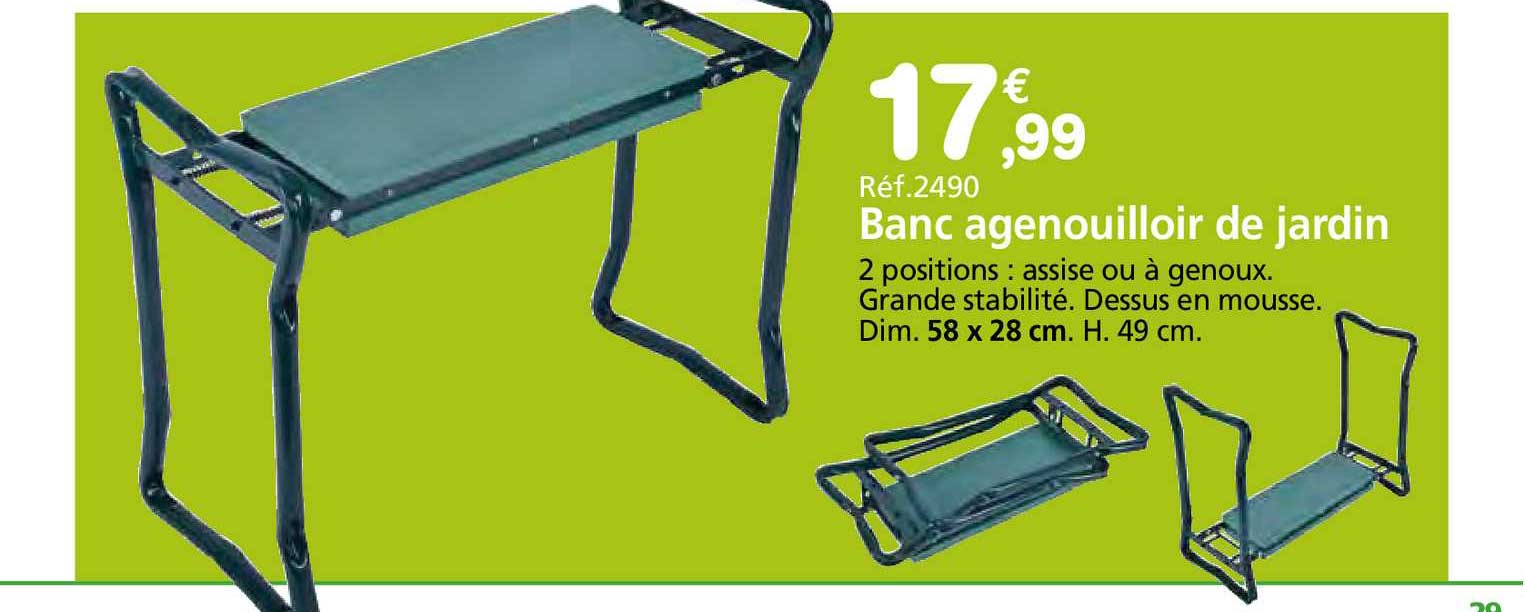 banc agenouilloir de jardin