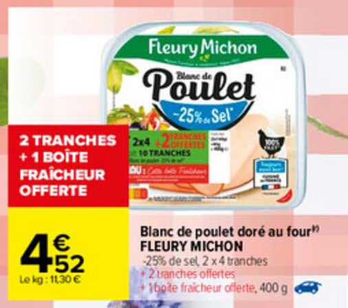 blanc de poulet doré au four fleury michon