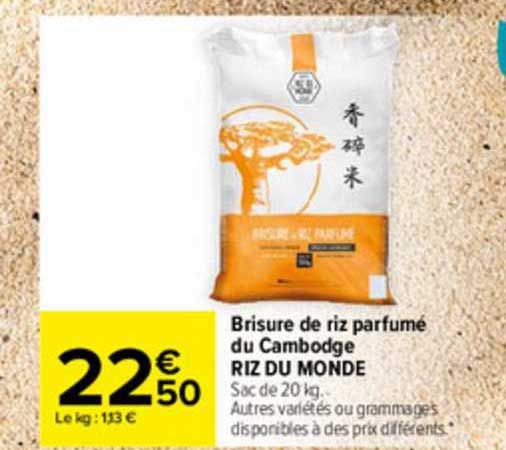 Brisure De Riz Parfumé Du Cambodge Riz Du Monde