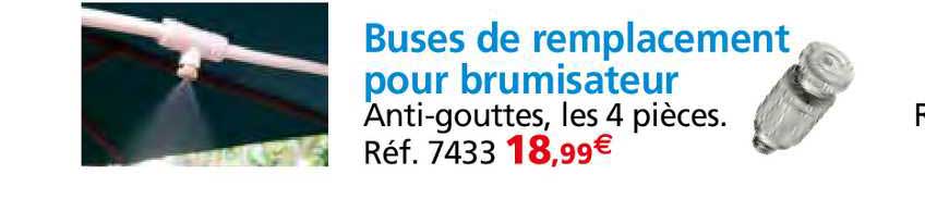 buses de remplacement pour brumisateur
