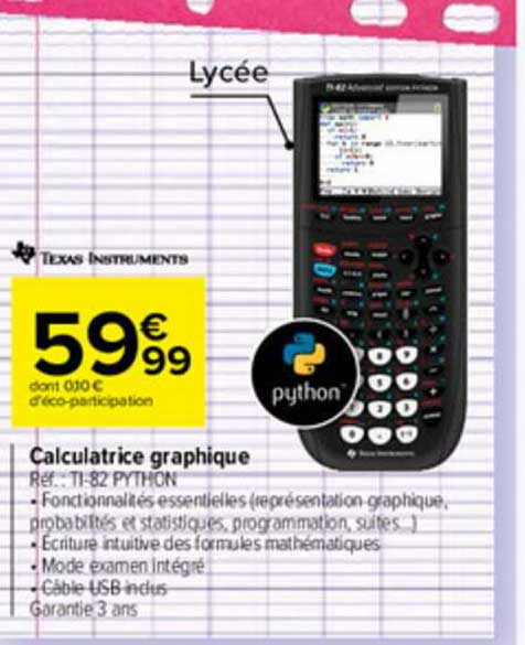 calculatrice graphique lycée texas instruments