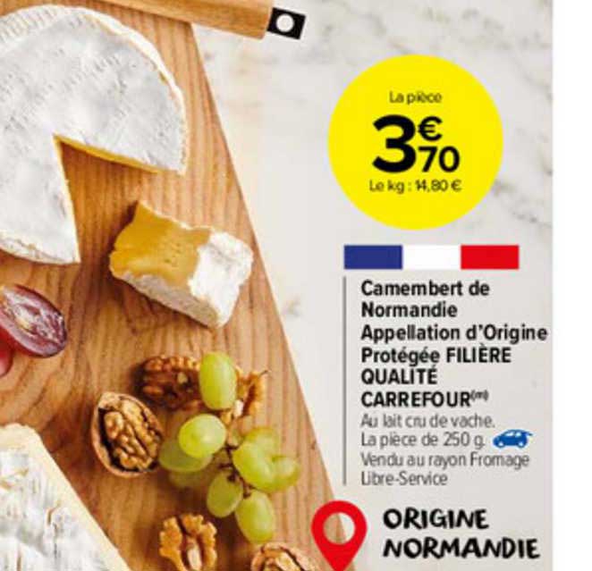 camembert de normandie appellation d'origine protégée filière qualité carrefour