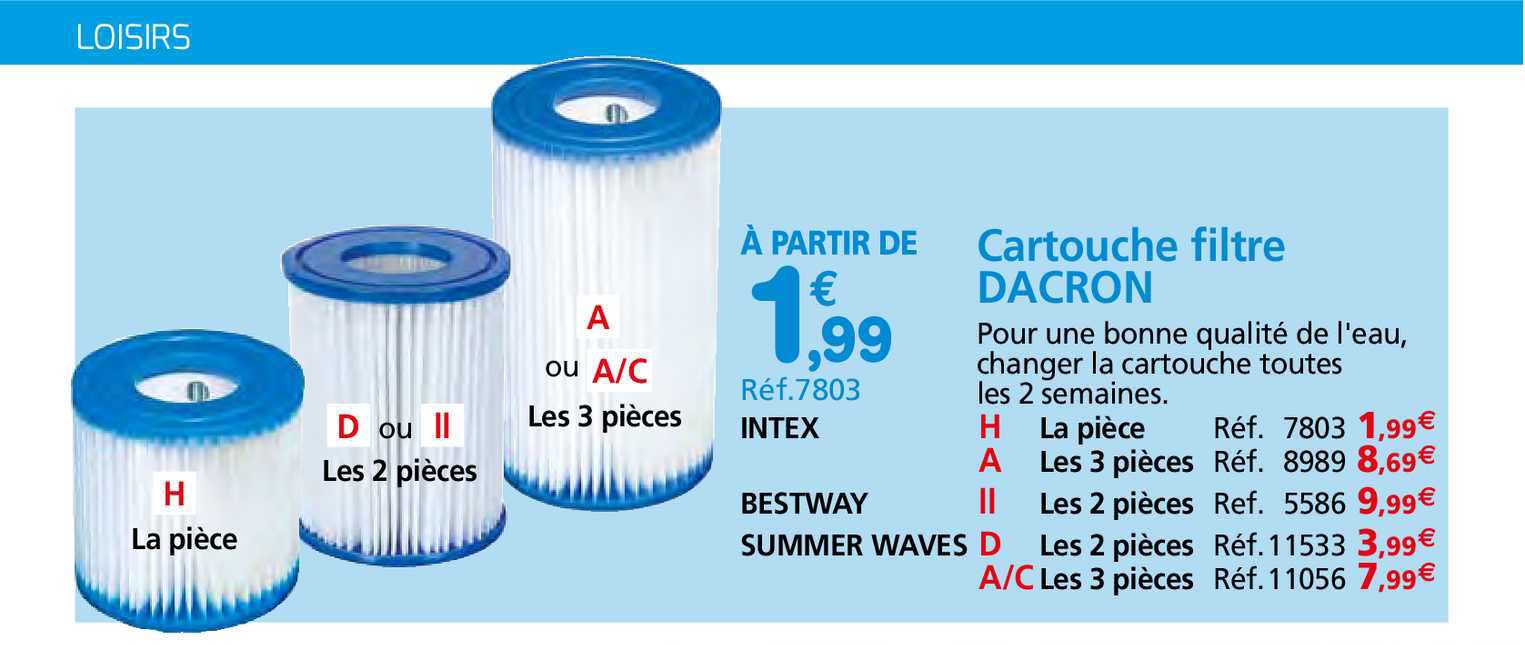 cartouche filtre dacron bestway summer waves
