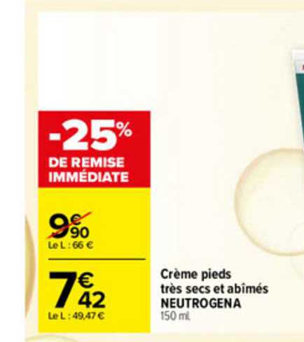 crème pieds très secs et abîmés neutrogena