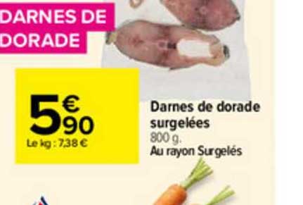 darnes de dorade surgelées