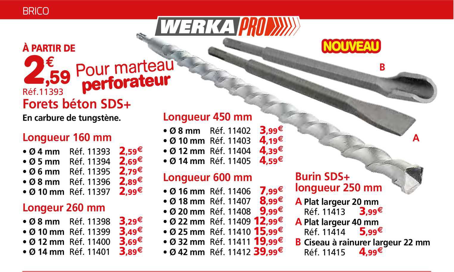 forets béton sds+ werka pro