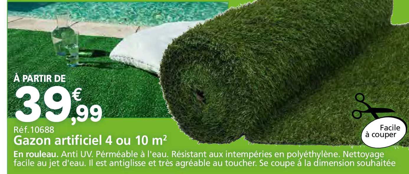 gazon artificiel 4 ou 10 m²