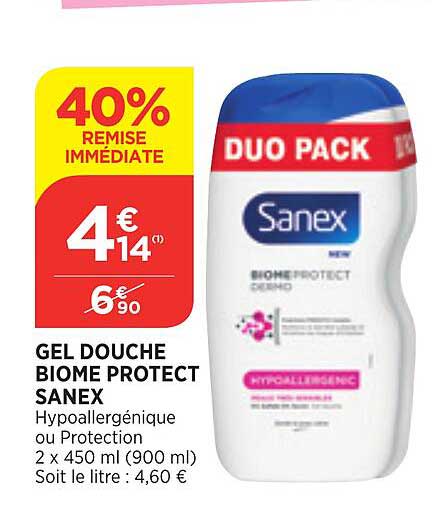 gel douche biome protect sanex