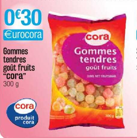Gommes Tendres Goût Fruits "cora"