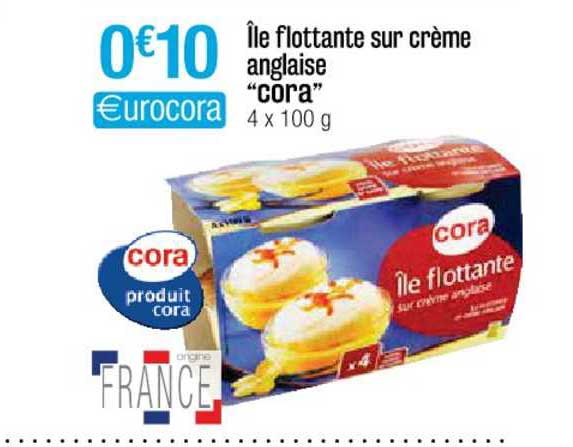 île flottante sur crème anglaise "cora"