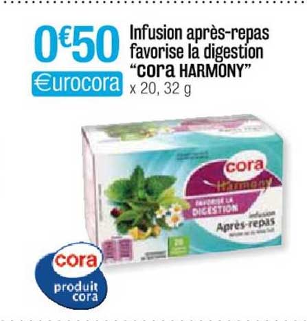 infusion après-repas favorise la digestion "cora harmony"