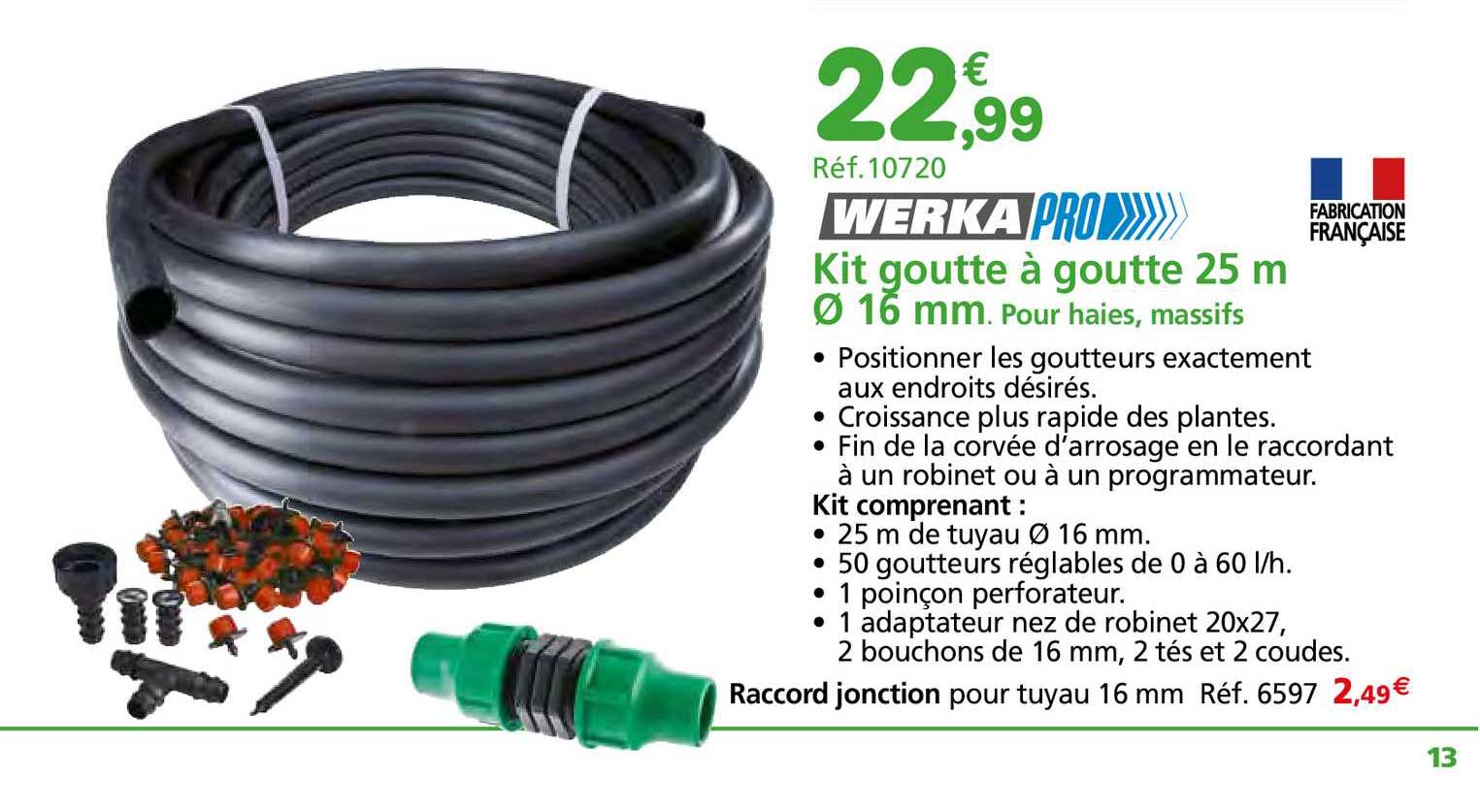 kit goutte à goutte 25 cm 16 mm pour haies, massifs werka pro