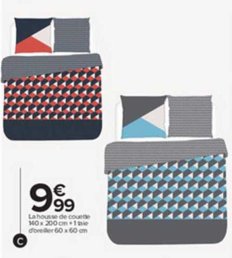 la housse de couette 140 x 200 cm + 1 taie d'oreiller 60 x 60 cm
