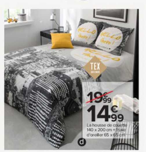 La Housse De Couette 140 X 200 Cm + 1 Taie D'oreiller 65 X 65 Cm Tex Home