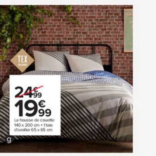 La Housse De Couette 140 X 200 Cm + 1 Taie D'oreiller 65 X 65 Cm Tex Home