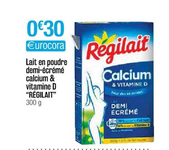Lait En Poudre Demi-écrémé Calcium & Vitamine D "régilait"