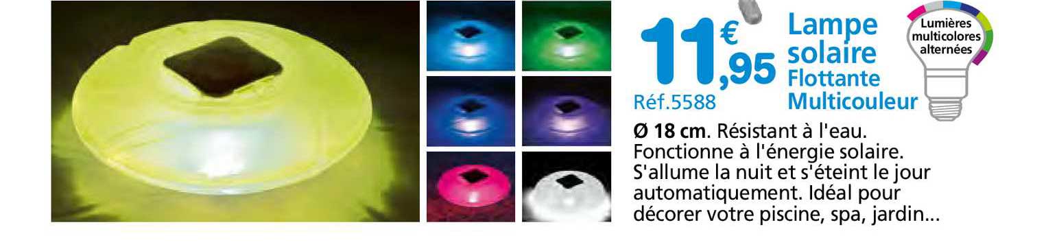 lampe solaire flottante multicouleur